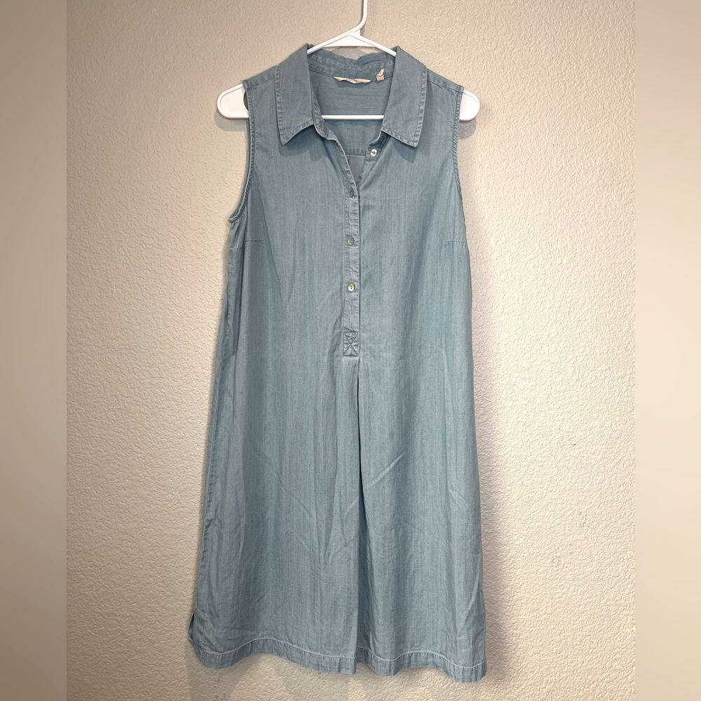 Soft Surroundings Chambray Sleeveless Dress, M